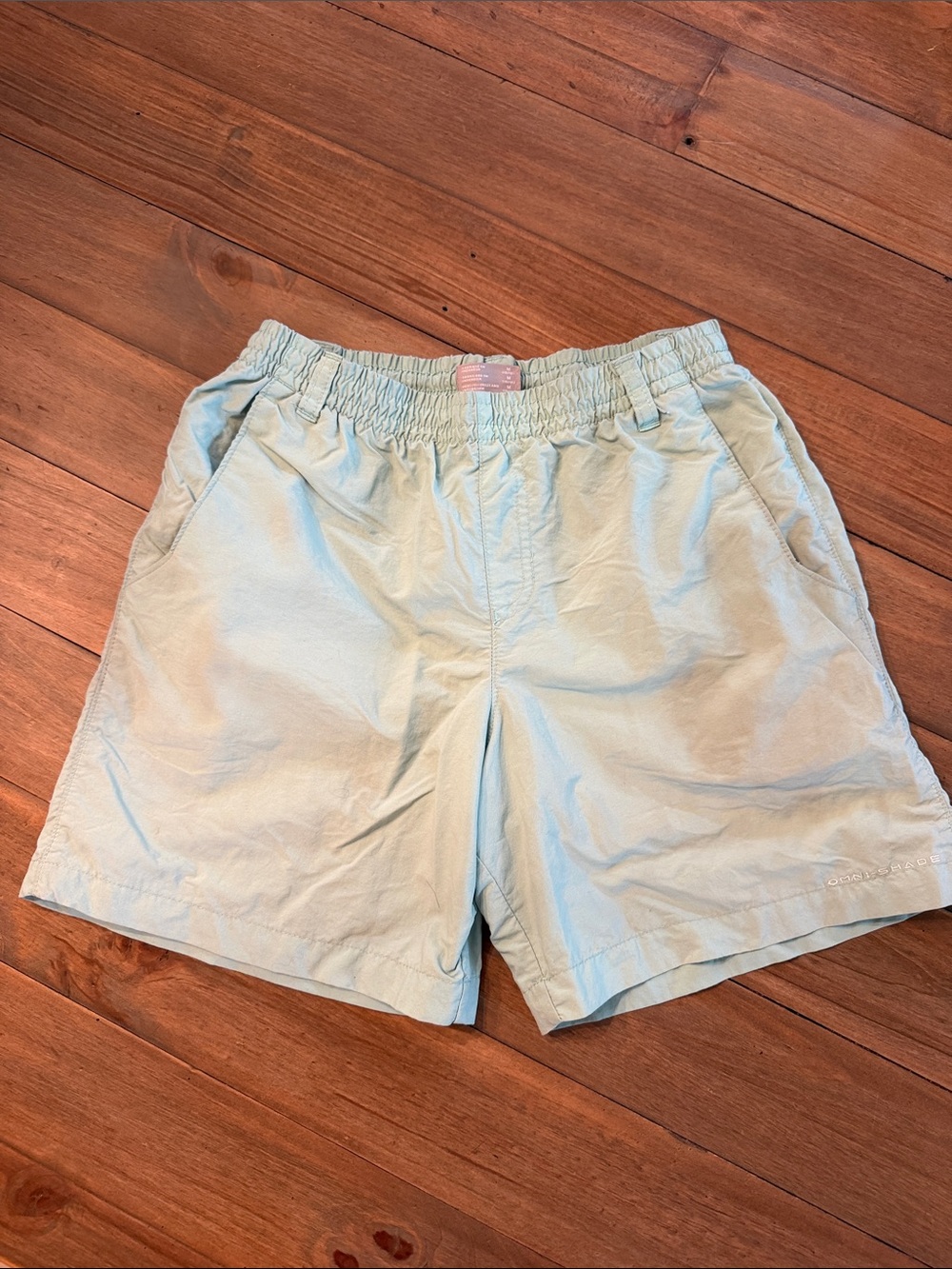 Men's Light Aqua Athletic Shorts with Elastic Waist